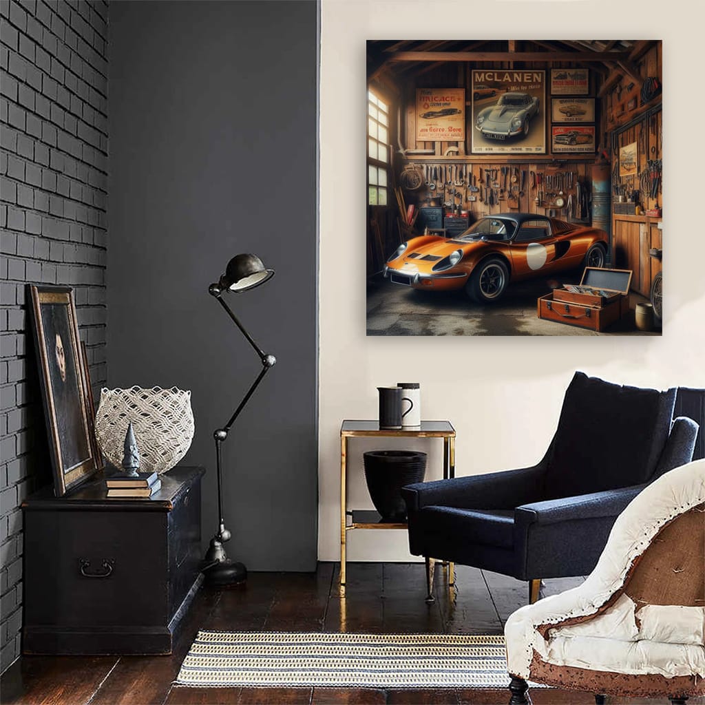Vintage McLaren in Retro Garage - Timeless Elegance