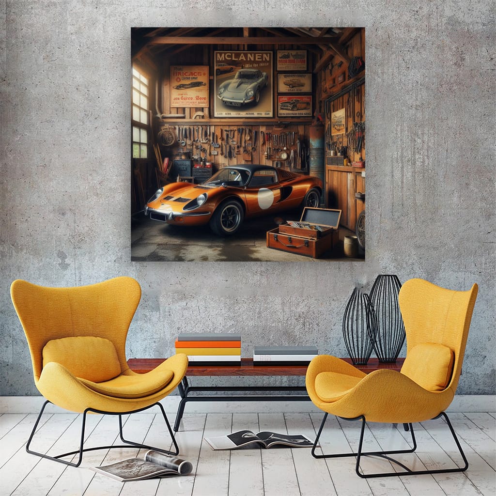 Vintage McLaren in Retro Garage - Timeless Elegance