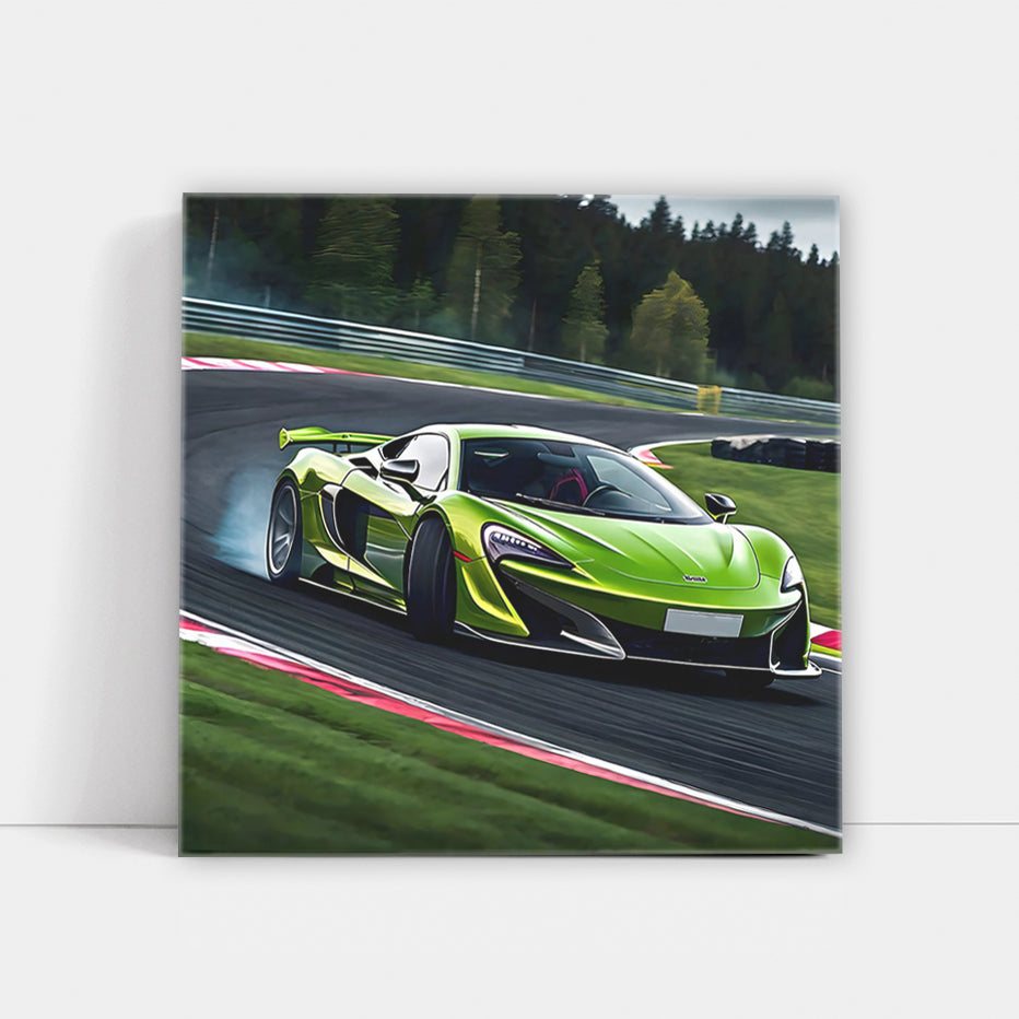 McLaren Green Drift on Grid - Speed Meets Precision