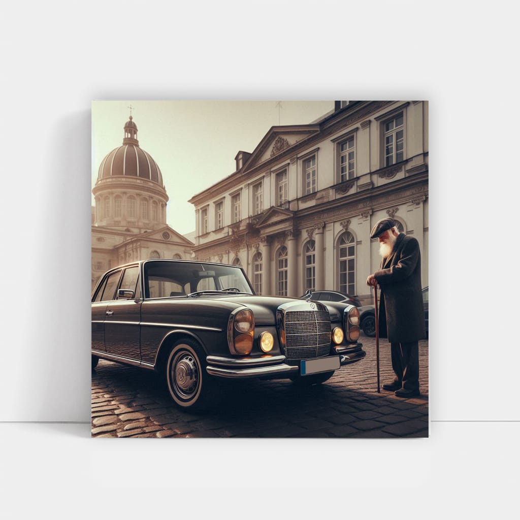 Vintage Mercedes-Benz E-Class Foggy Drive - Timeless Elegance