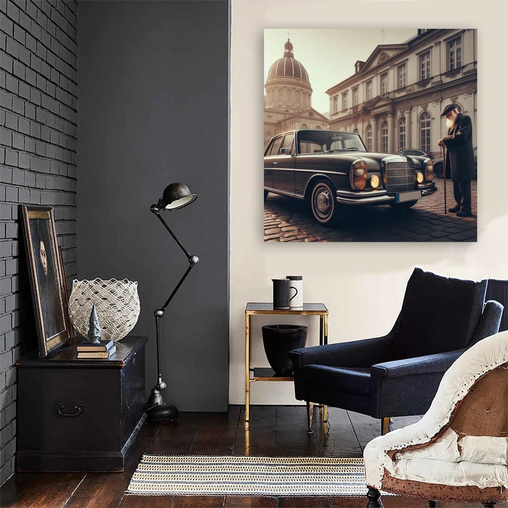 Vintage Mercedes-Benz E-Class Foggy Drive - Timeless Elegance