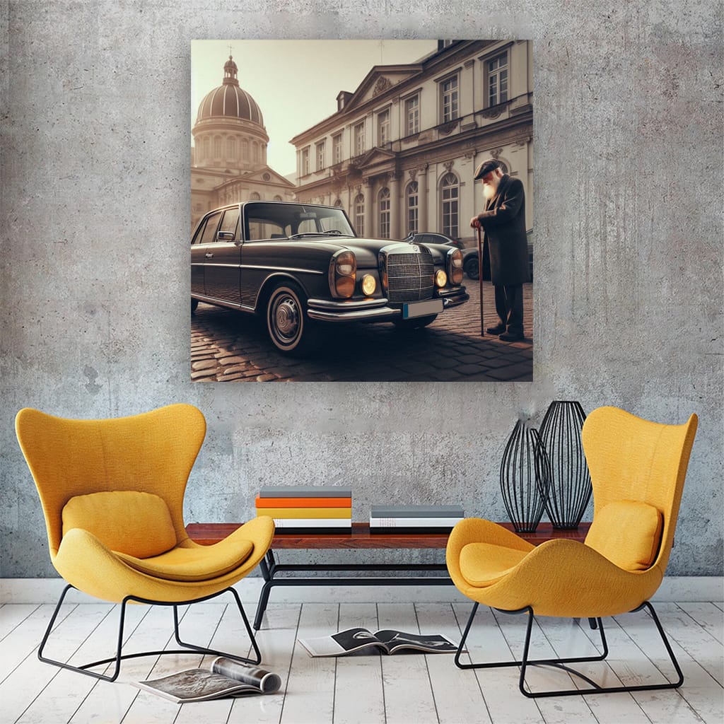 Vintage Mercedes-Benz E-Class Foggy Drive - Timeless Elegance