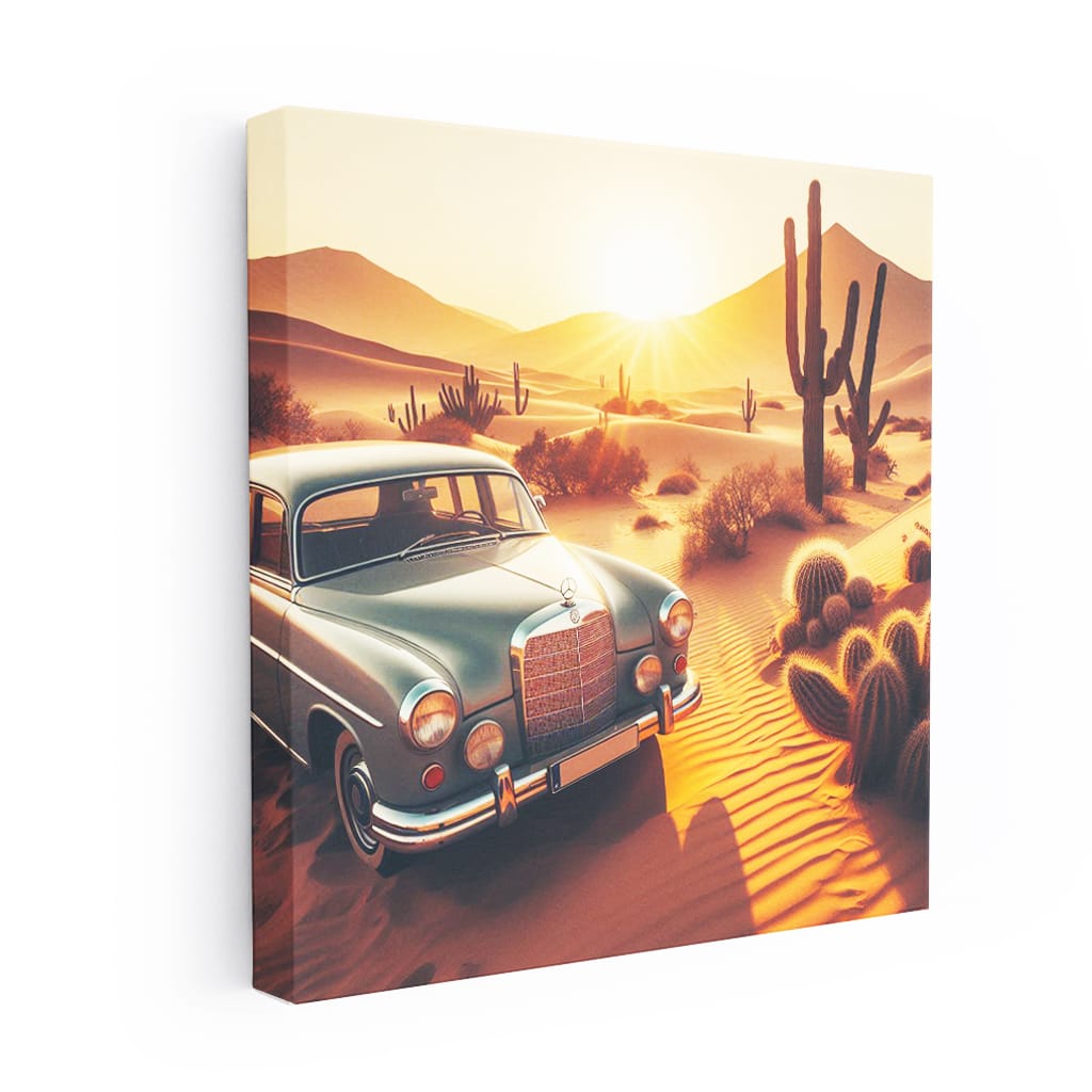 Vintage Mercedes-Benz in Desert - Timeless Elegance