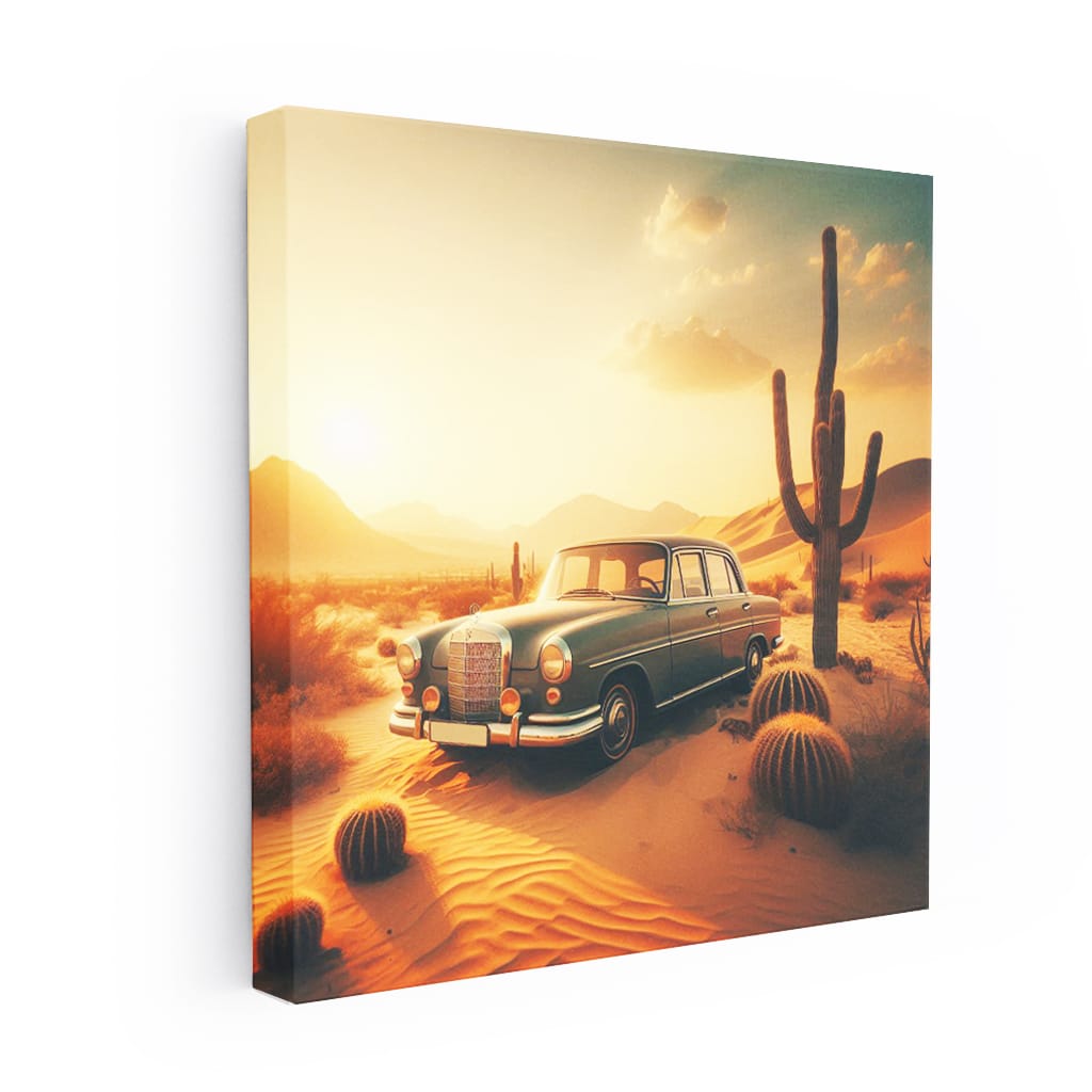 Vintage Mercedes in Desert - Classic Elegance on Wheels