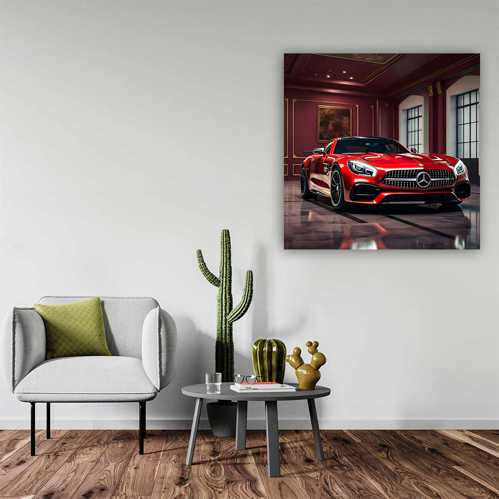 Burgundy Mercedes AMG GT in Garage - Bold and Luxurious