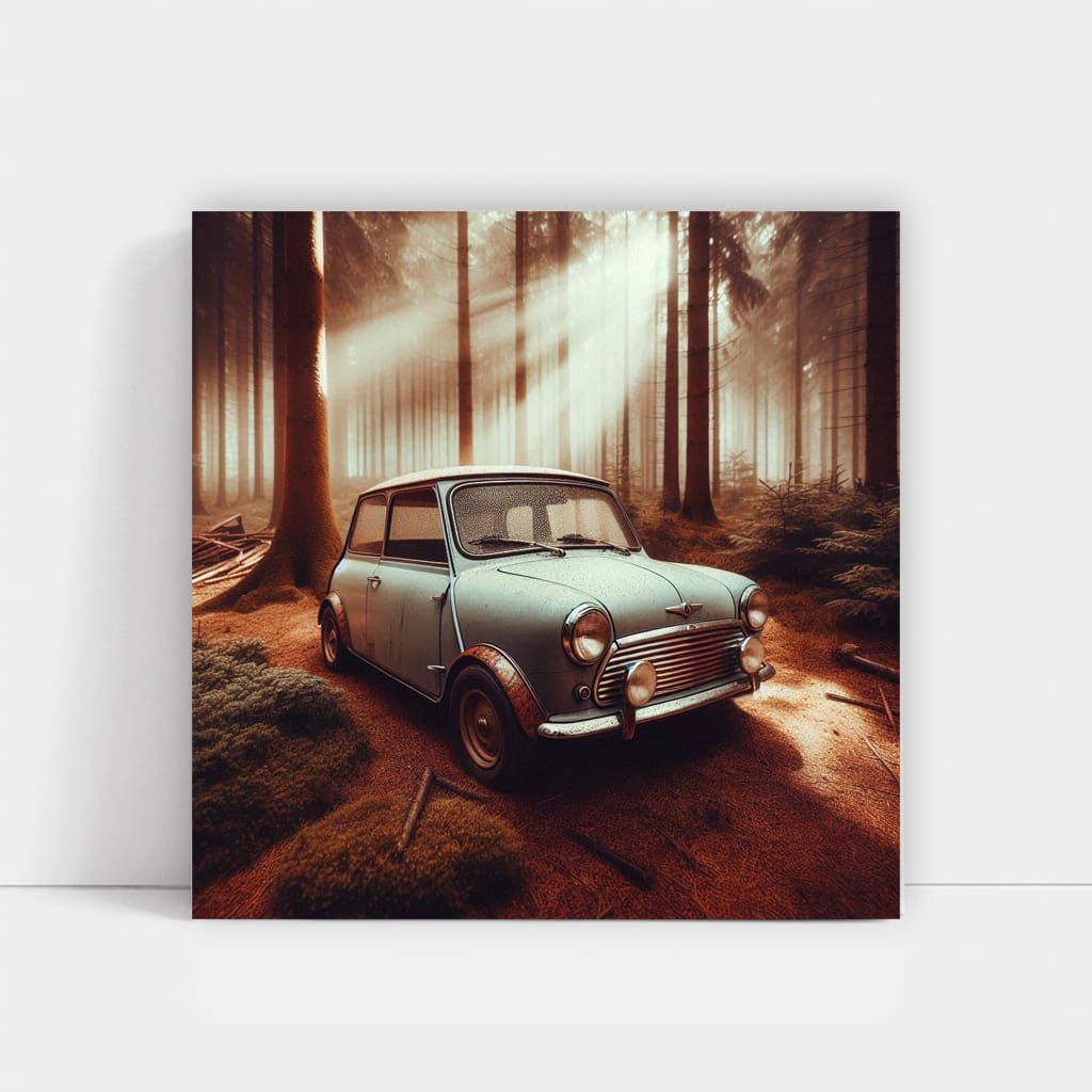 Vintage Mini Retro Car in Forest - Classic Charm