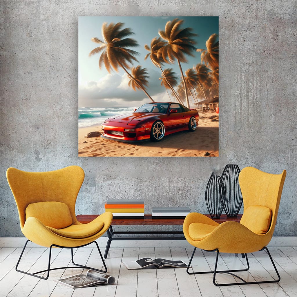 Nissan 240SX Beach Adventure - Classic Performance Icon