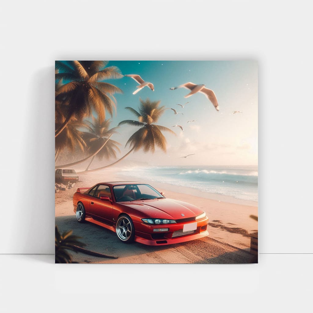 Nissan S15 Silvia on Beach - Sporty Icon in its Element