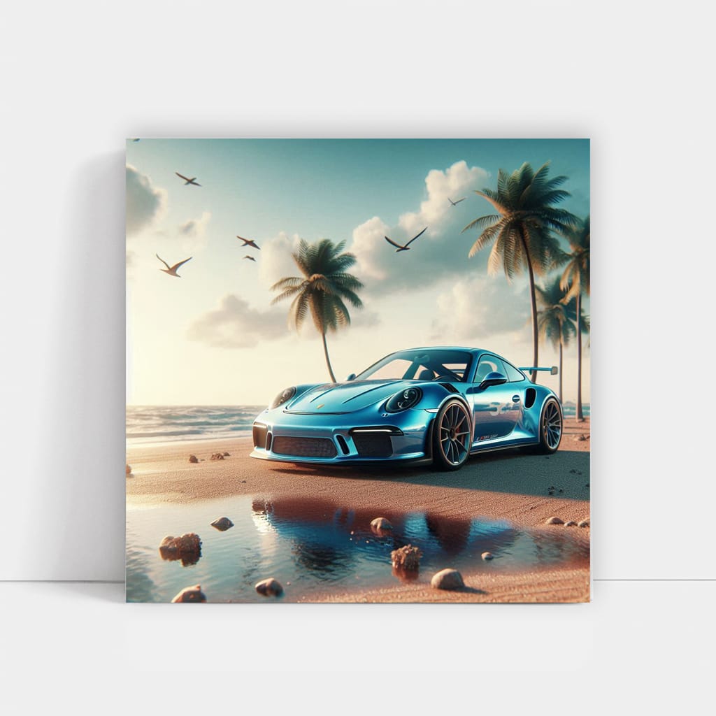 Porsche 911 GT3 Roaring on Beach - Speed Meets Elegance