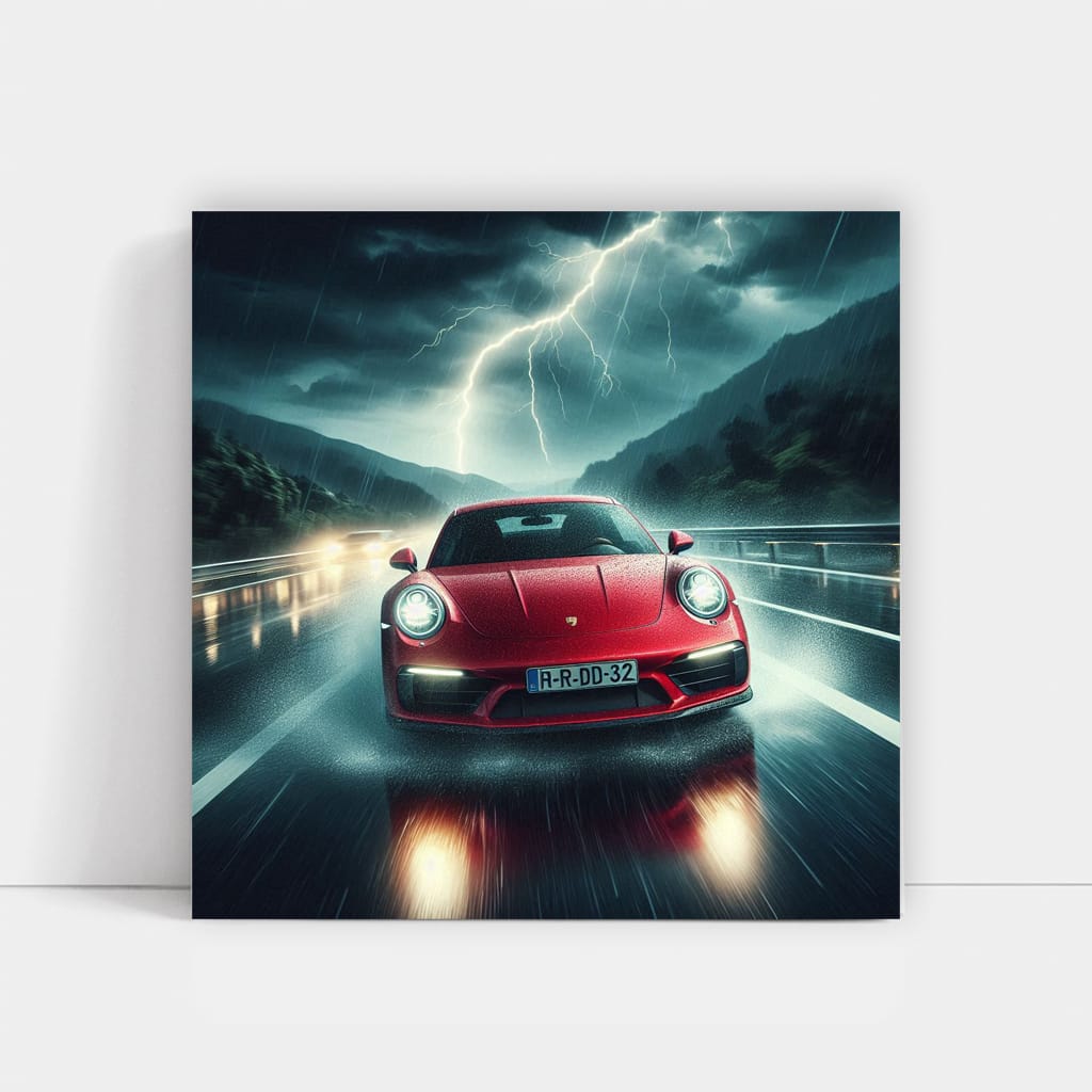Porsche 911 Under Storm - Power and Elegance Captured