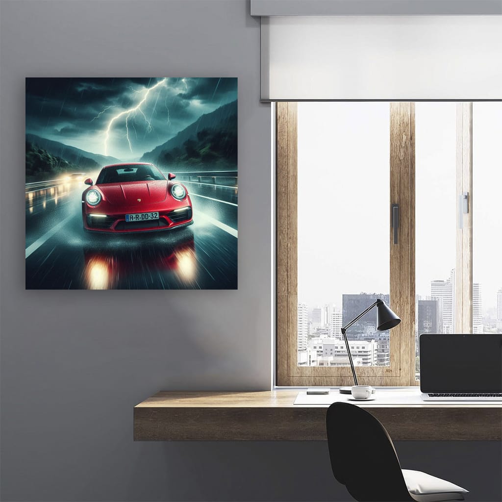 Porsche 911 Under Storm - Power and Elegance Captured