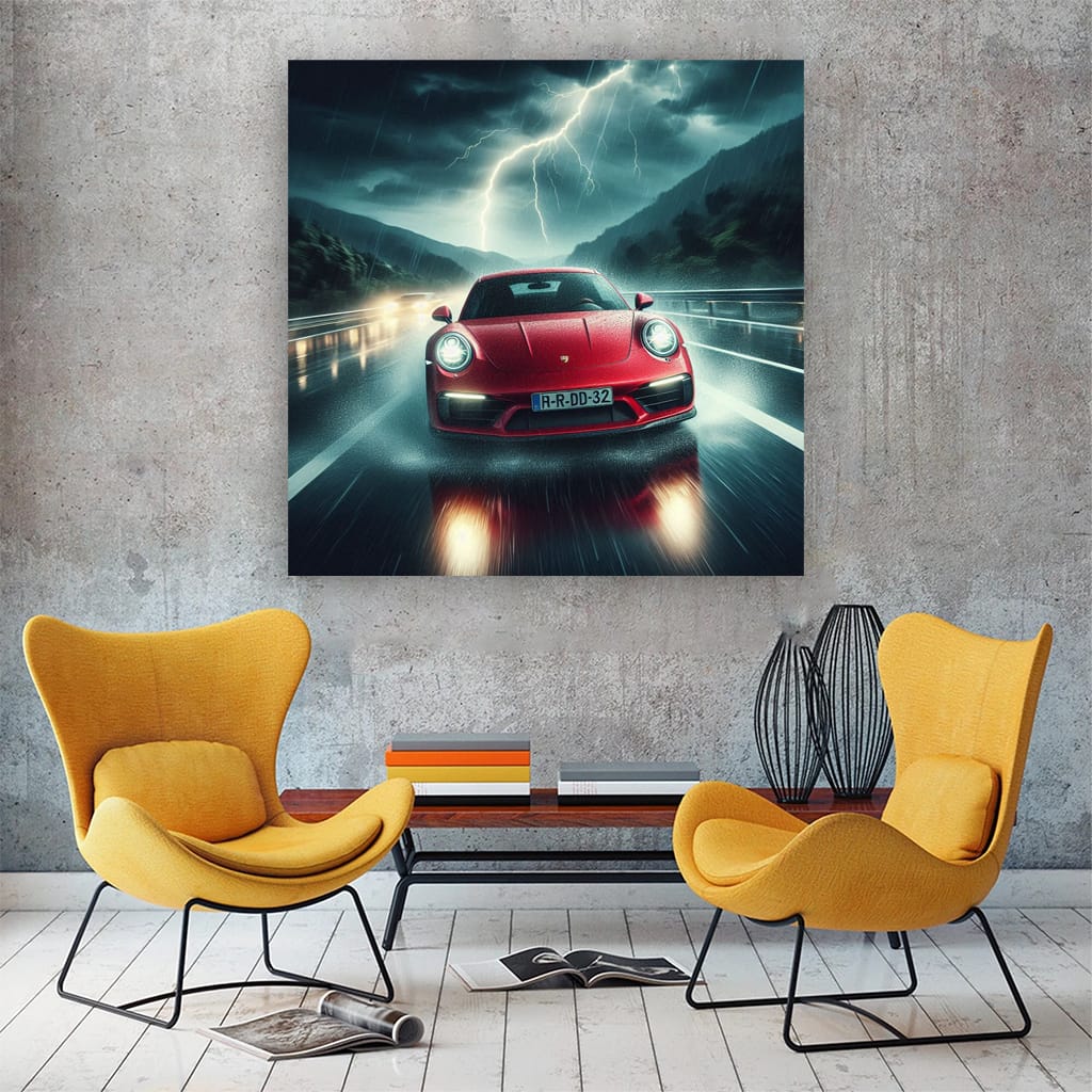 Porsche 911 Under Storm - Power and Elegance Captured