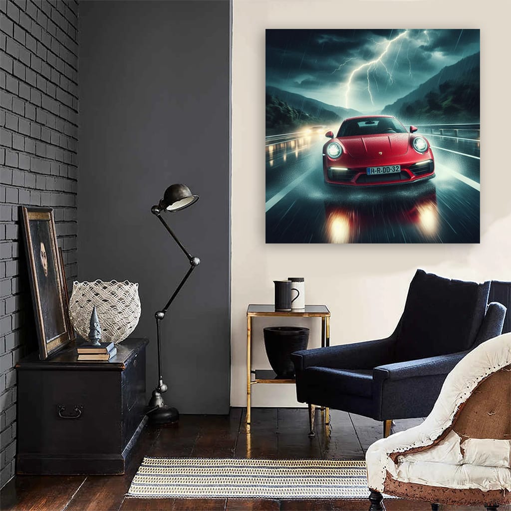 Porsche 911 Under Storm - Power and Elegance Captured