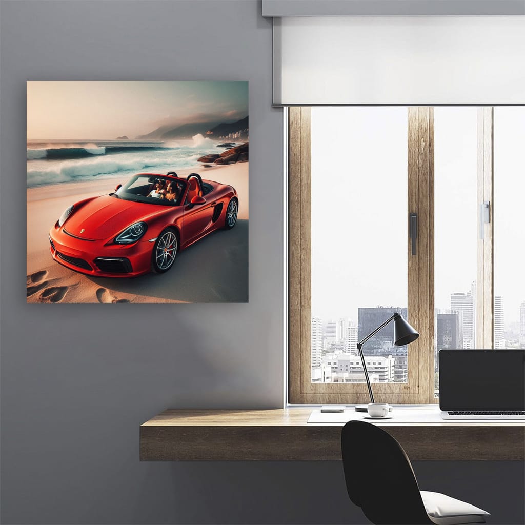 Porsche Boxster on Sandy Beach - Sporty Elegance in Motion