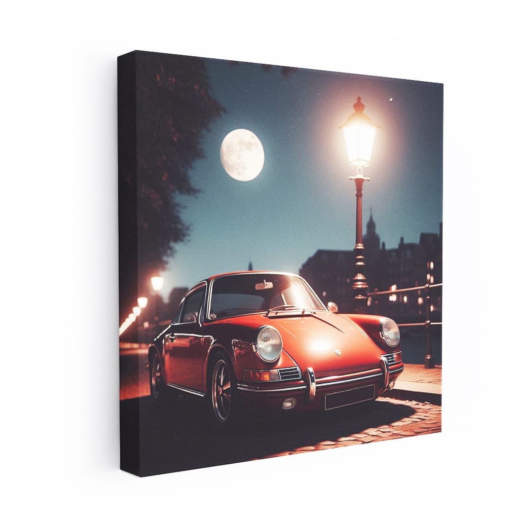 Vintage Porsche Nightscape - Timeless Elegance in Motion