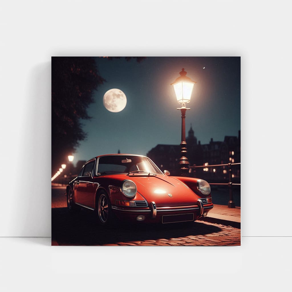Vintage Porsche Nightscape - Timeless Elegance in Motion