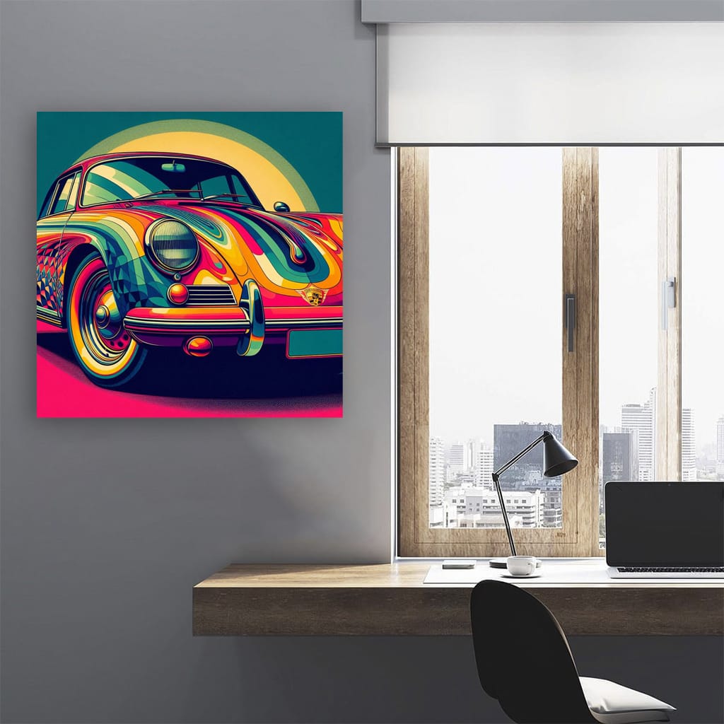 Vintage Porsche Abstract - Timeless Elegance in Motion
