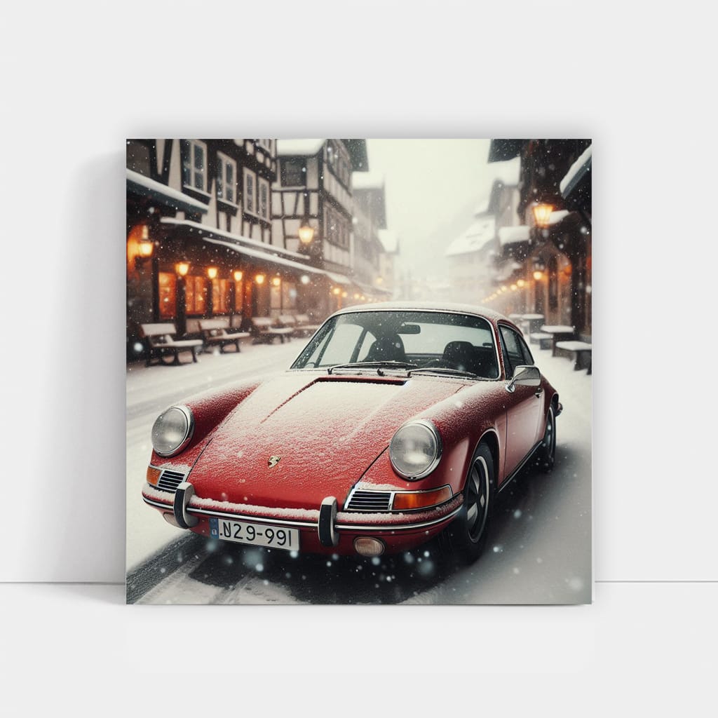 Vintage Winter Porsche - Timeless Elegance on Ice