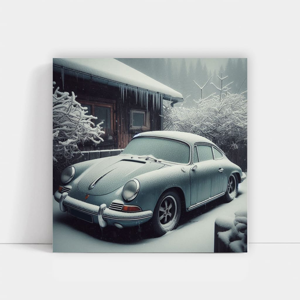 Vintage Porsche in Winter Glory - Timeless Elegance