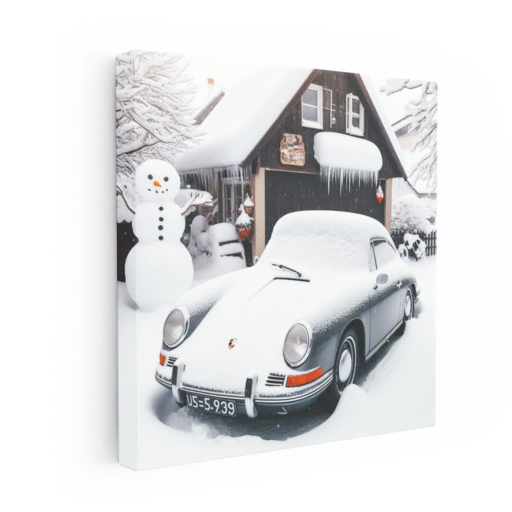 Vintage Porsche in Winter Wonderland - Classic Elegance