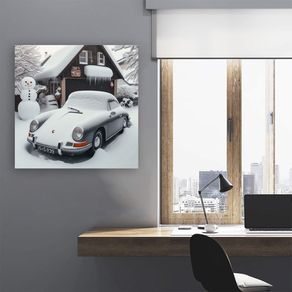 Vintage Porsche in Winter Wonderland - Classic Elegance