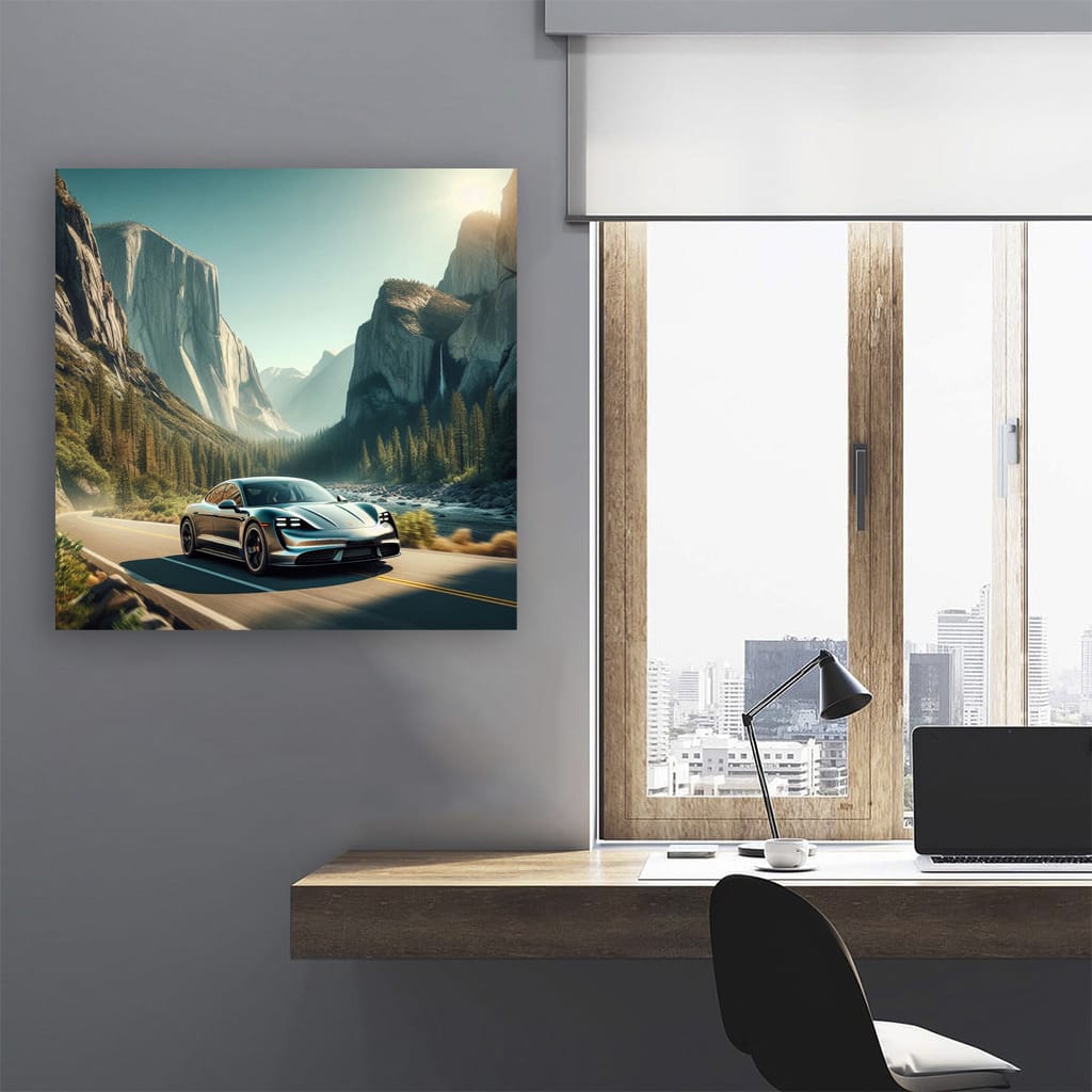 Porsche Taycan in Canyon - Elegance Meets Electric Power