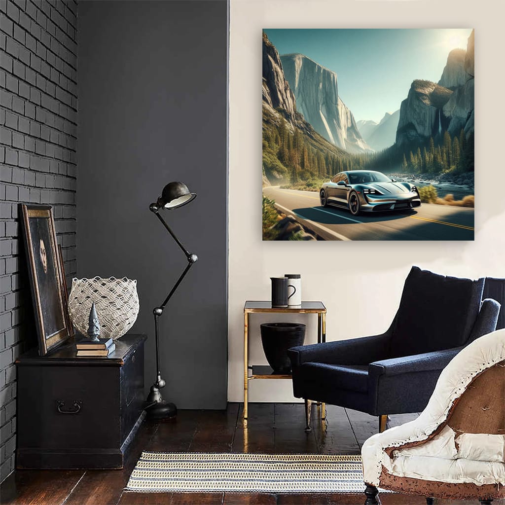 Porsche Taycan in Canyon - Elegance Meets Electric Power