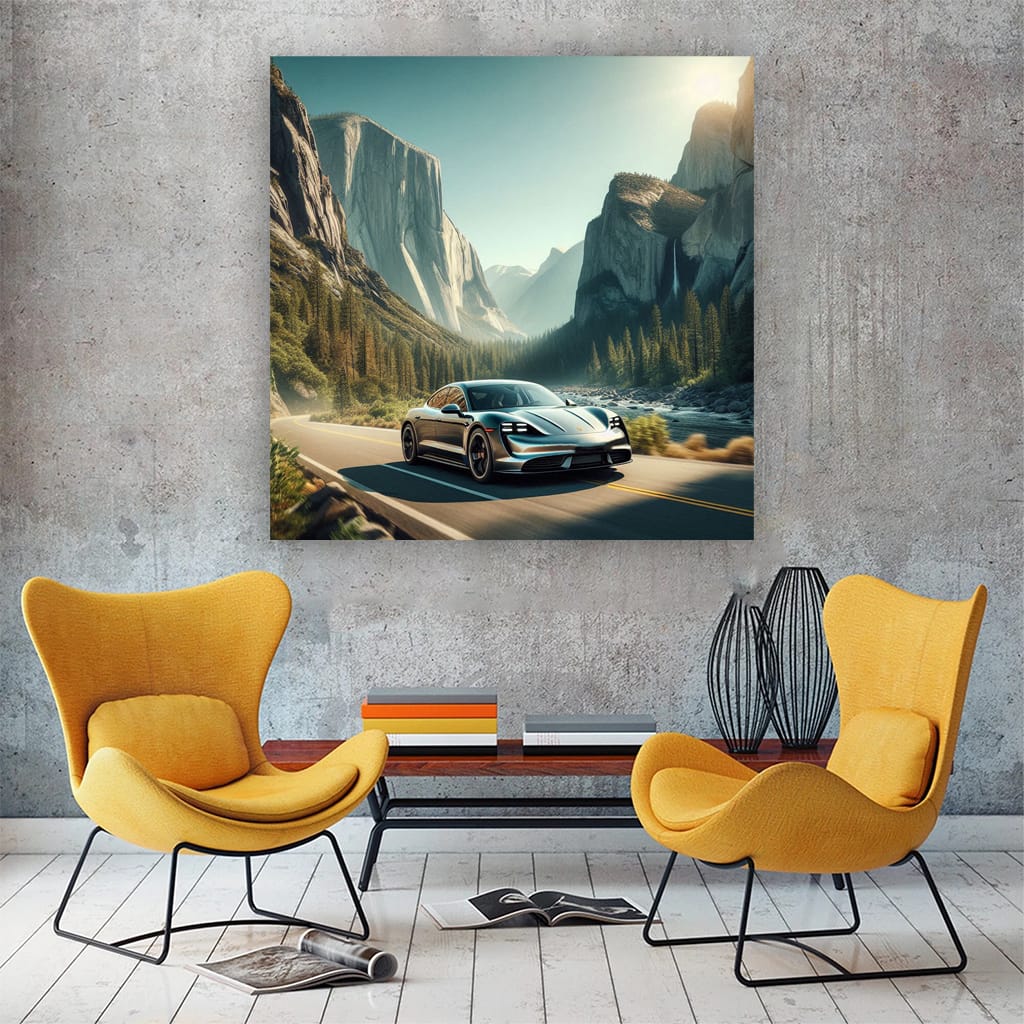 Porsche Taycan in Canyon - Elegance Meets Electric Power
