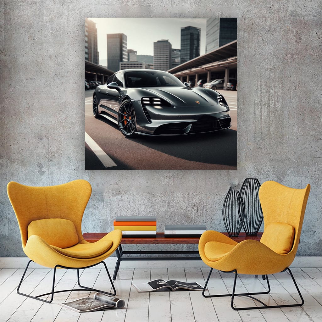 Porsche Taycan Turbo S at Rest - High Performance Elegance