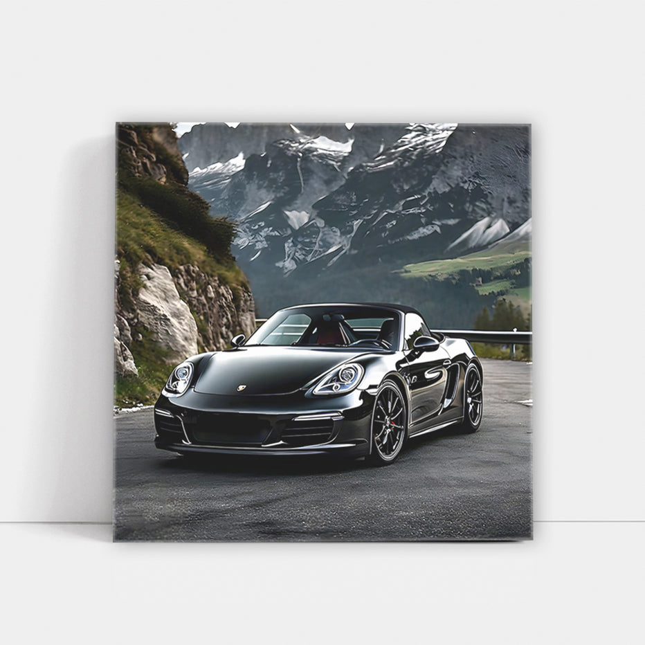 Black Porsche Boxster in Mountain - Power Meets Elegance