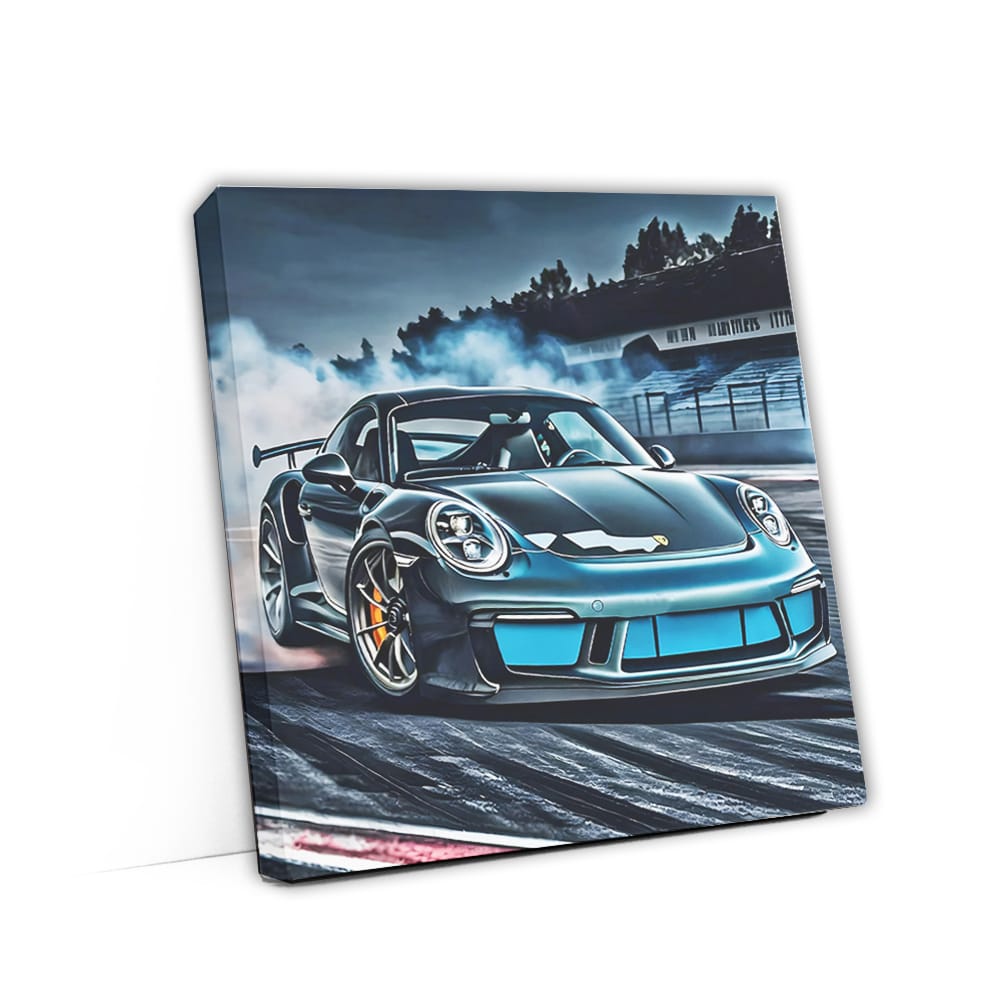 Blue Porsche Cayman Drifting: Precision and Power