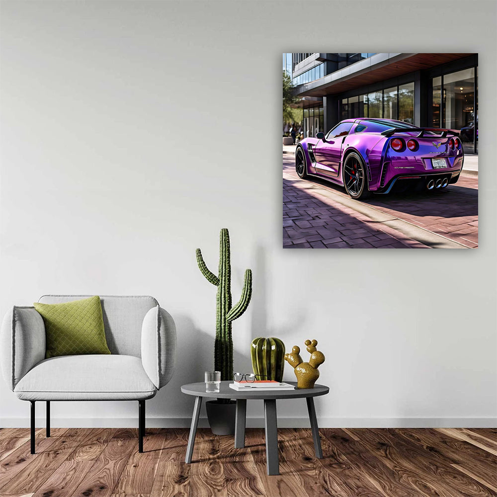 Sleek Purple Corvette - Speed and Style Embodied