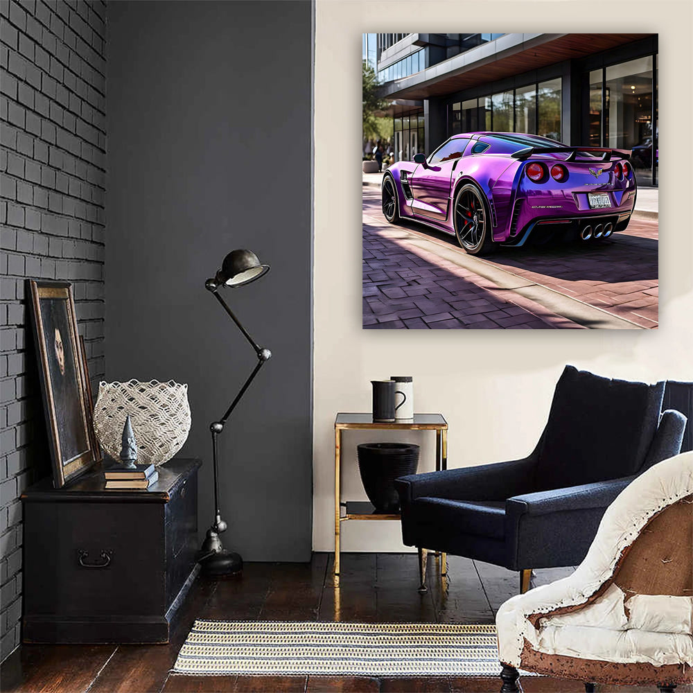 Sleek Purple Corvette - Speed and Style Embodied