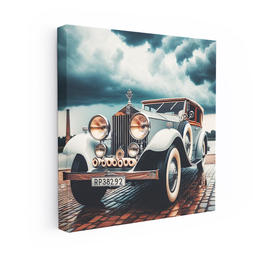 Vintage Rolls-Royce in Cloudy Skies - Timeless Elegance