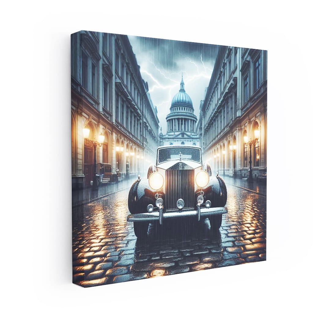 Vintage Rolls-Royce in Thunderstorm - Timeless Elegance