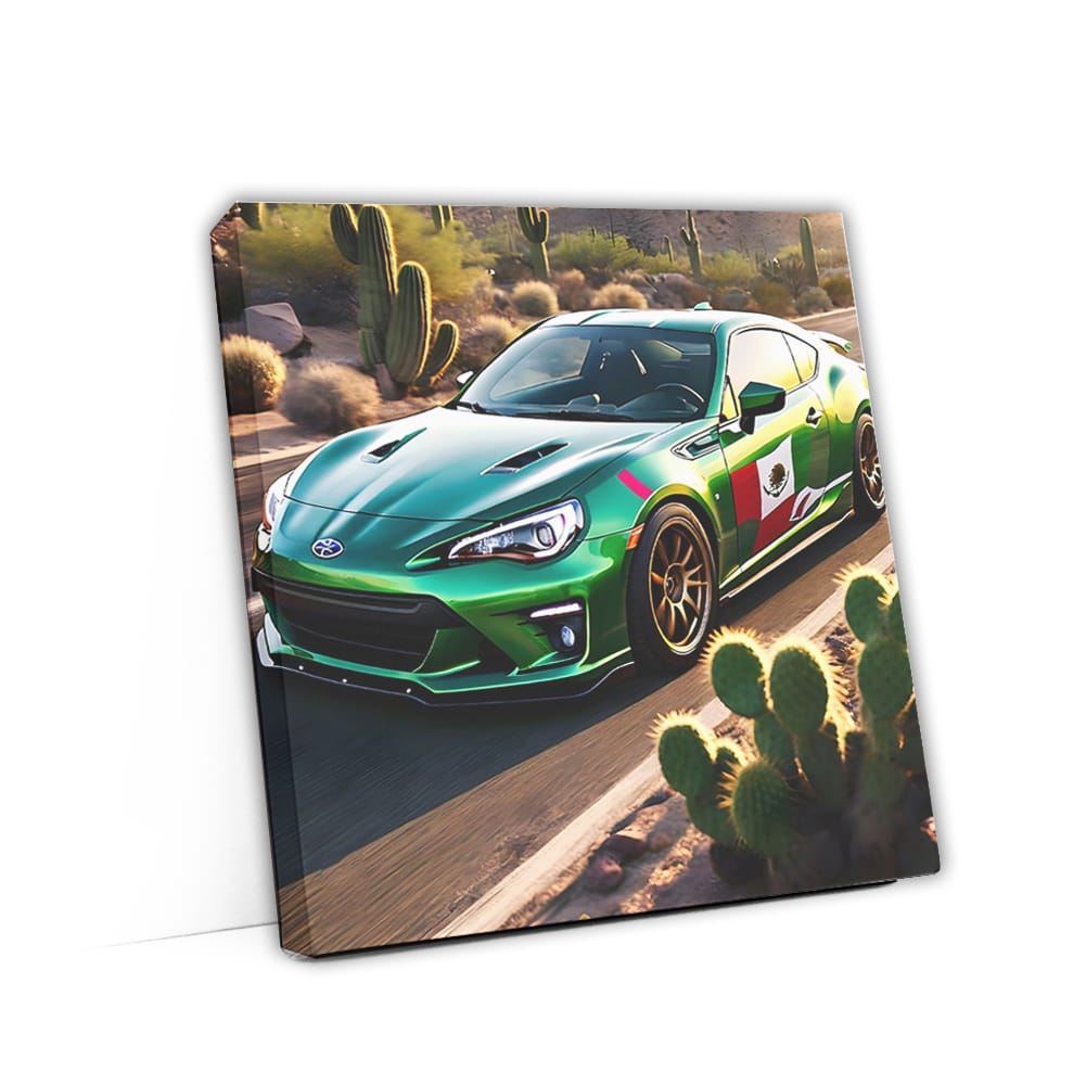 Green Subaru BRZ & Toyota 86 with Mexican Flag - Sporty Duo