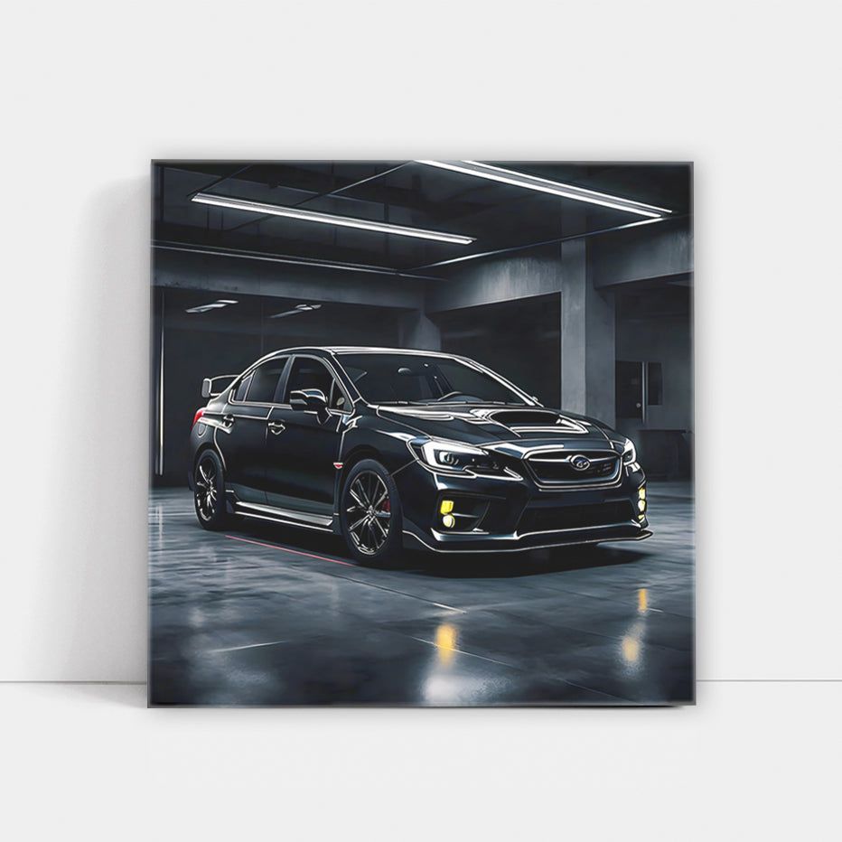 Black Subaru WRX in Garage: Power and Precision Unleashed