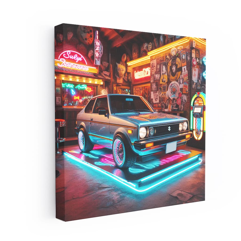 Retro Neon Suzuki: Classic Vibes, Timeless Style