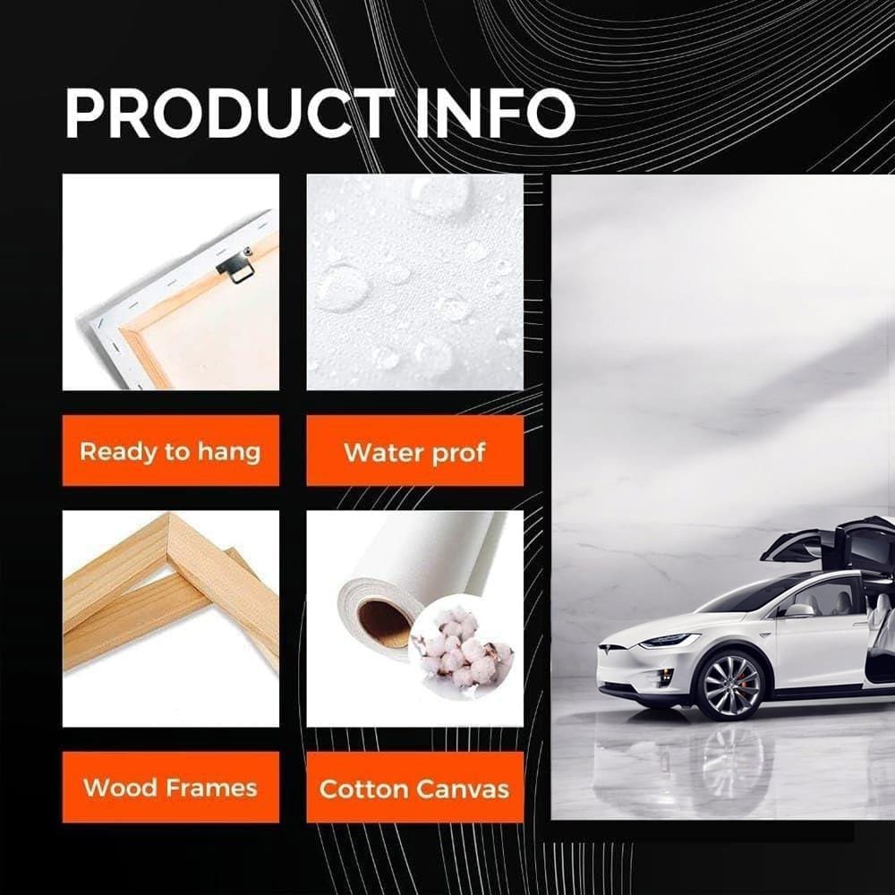 Tesla Model X with Marble Backdrop - Elegance in Motion - EnjoyStore