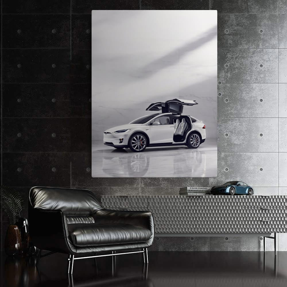 Tesla Model X with Marble Backdrop - Elegance in Motion - EnjoyStore