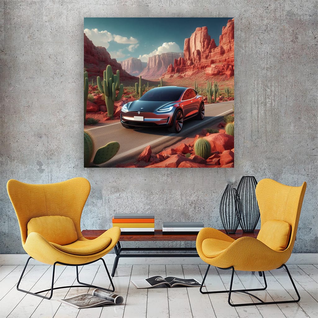 Tesla Art Future Canyon: Innovation on Horizon