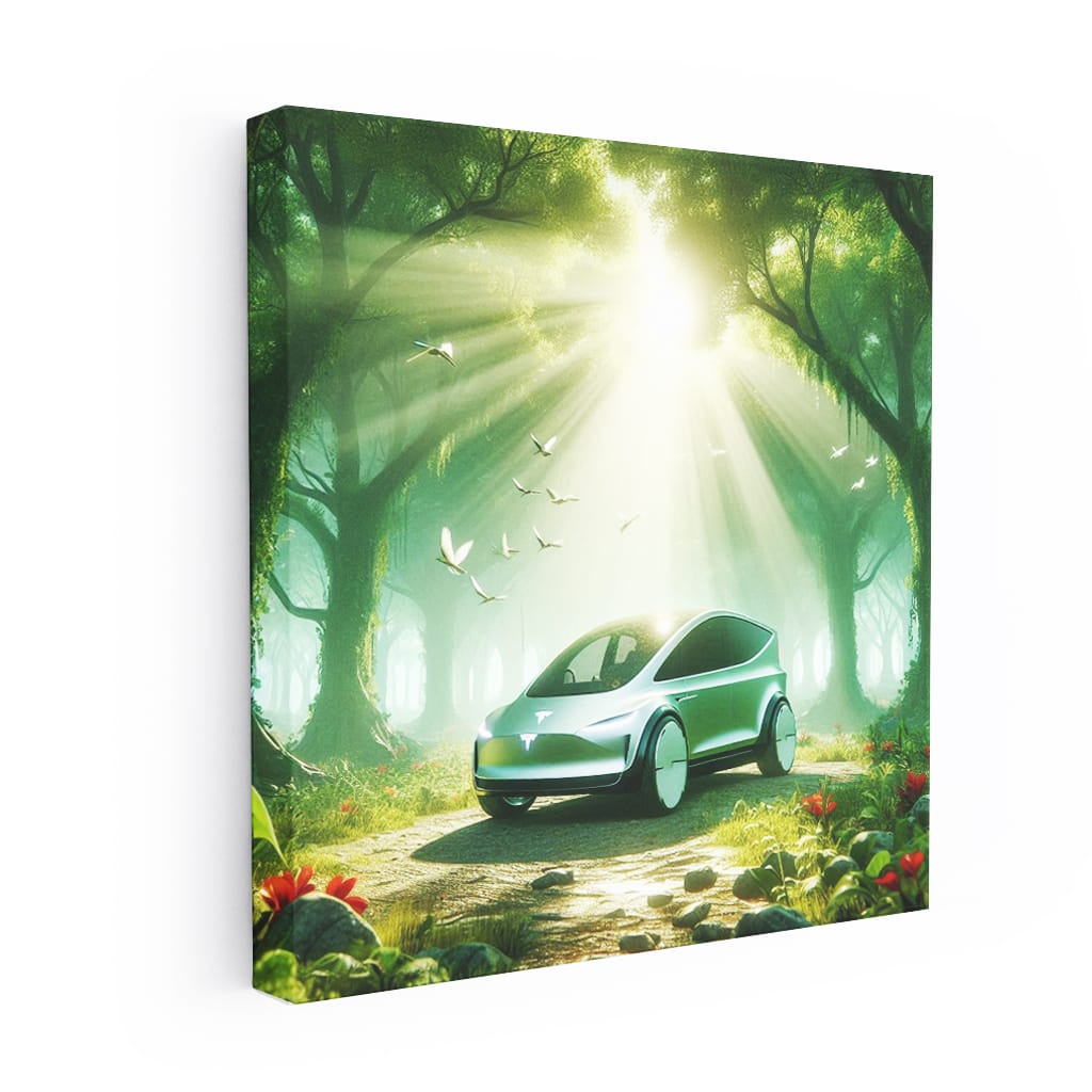 Tesla's Futuristic Art in Forest - Drive Future