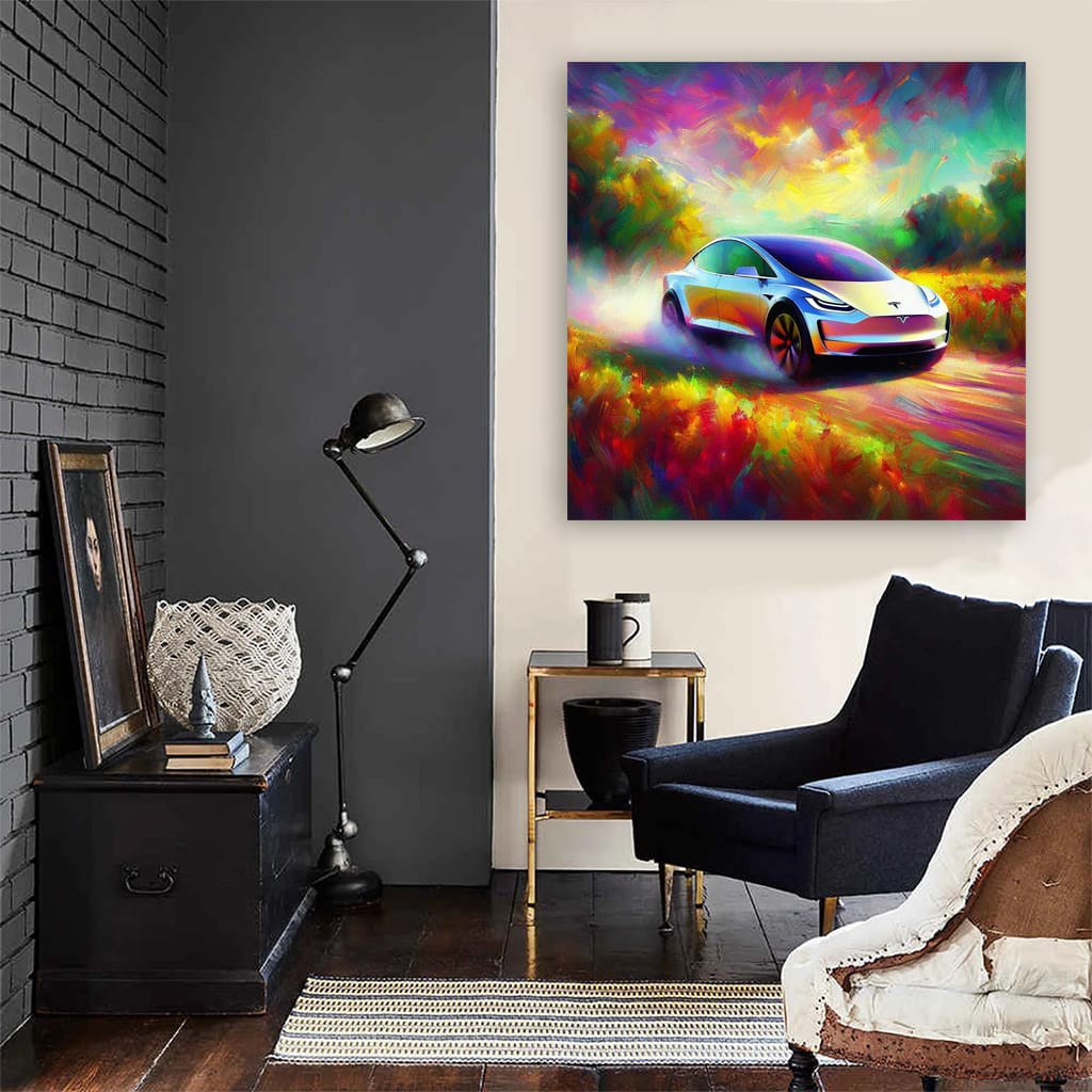 Tesla Futuristic Impressionism: Art Meets Innovation