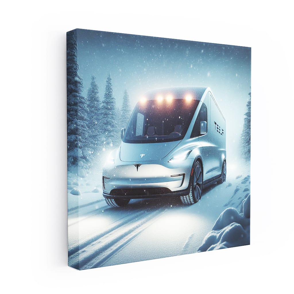 Tesla Artistic Vision: Future Snowfall Elegance
