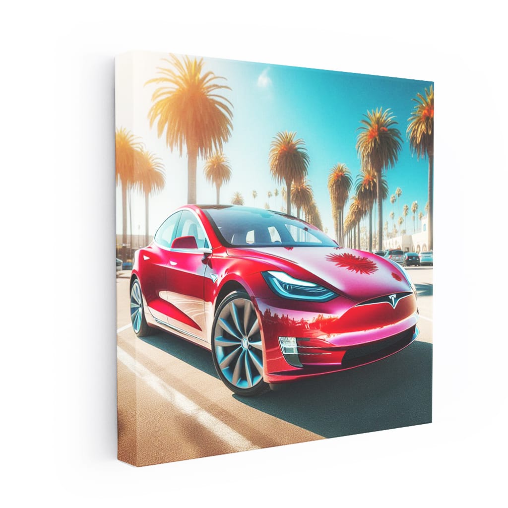 Tesla Model in Sunny Weather - Futuristic Elegance