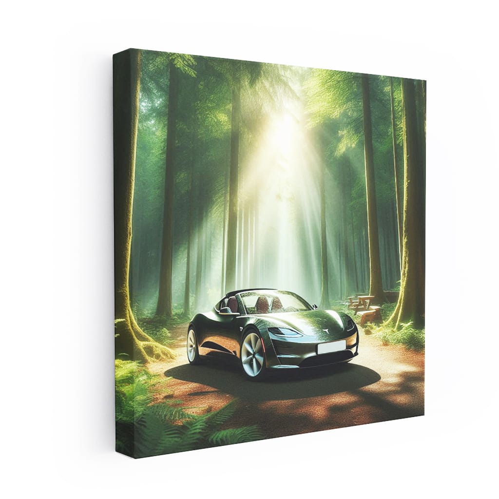 Tesla Roadster in Nature - Electrifying Speed & Elegance