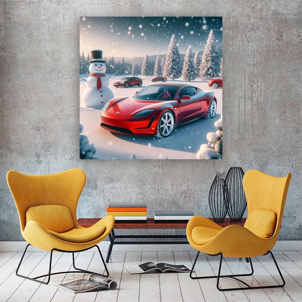 Tesla Roadster Winter Drive - Speed Meets Elegance