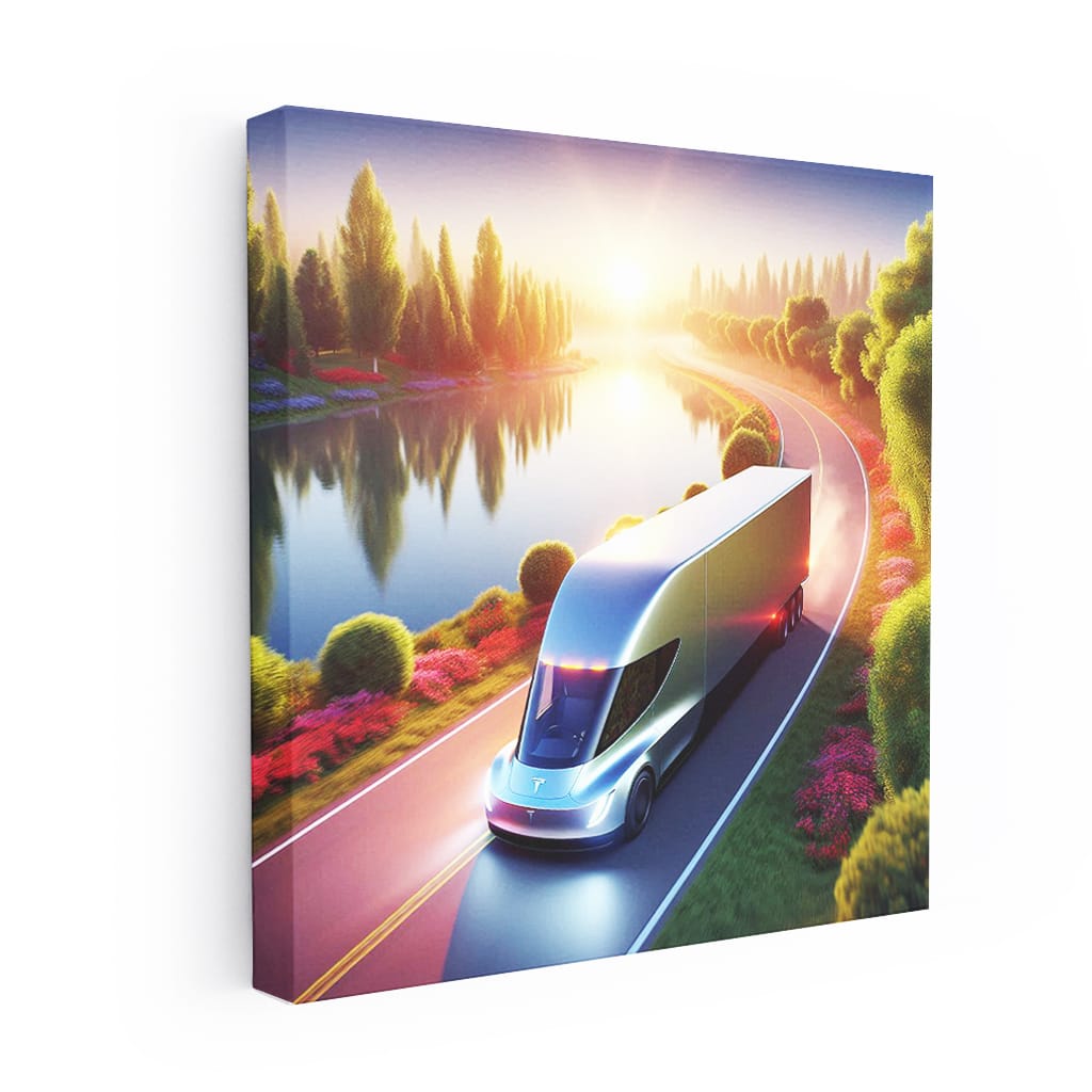 Tesla Semi by Lake - Powerful Electric Revolution