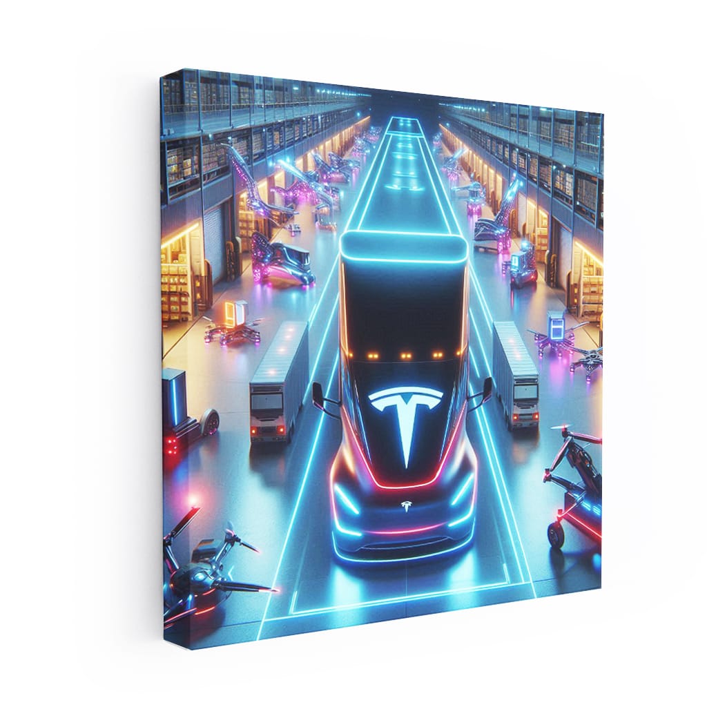 Tesla Semi Neon: Futuristic and Powerful Electric Truck