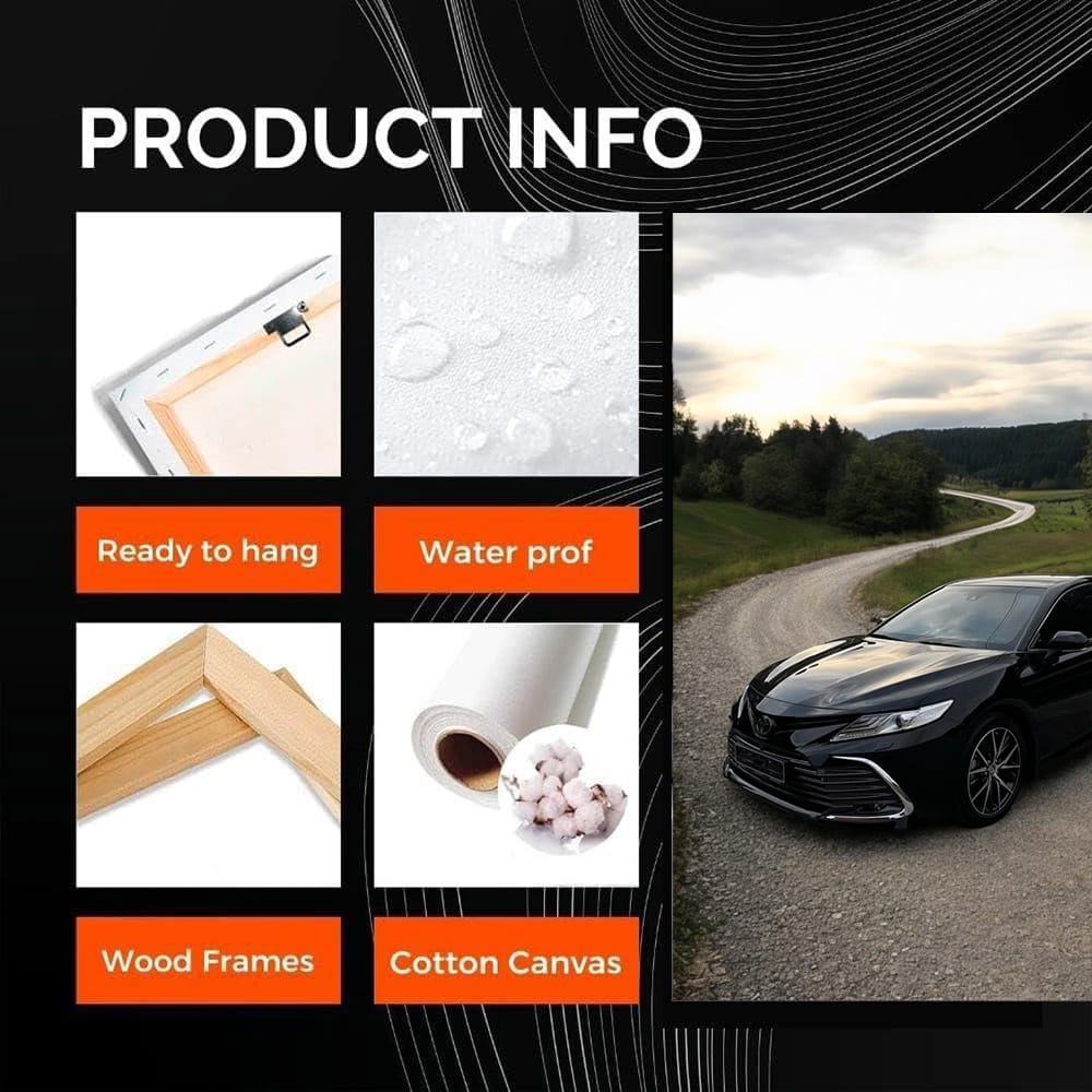 Toyota Camry 70 on Gravel Path, Country Road Backdrop, Reliable Ride - EnjoyStore